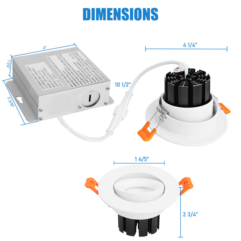 Projecteur directionnel à 6 lumières DEL, l 4 po x P 4 po