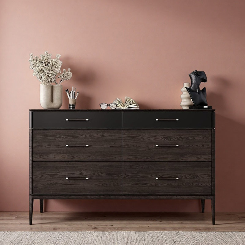 Commode d'entrée en bois massif chinois, Marron foncé
