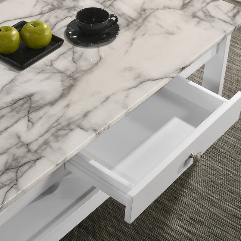 Ensemble de tables basses 4 pièces Arnardo, Blanc, Gris