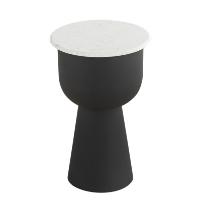 Abhiraj Black and White End Table