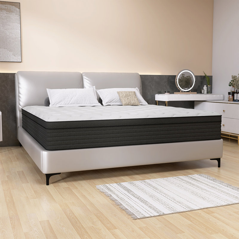 8"/10"/12"/14" Medium Pocket Spring Hybrid Mattress with CertiPUR-US Certified Foam, King, 10"