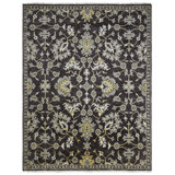 Ember Charcoal Brown Hand-Knotted Wool Oriental Area Rug