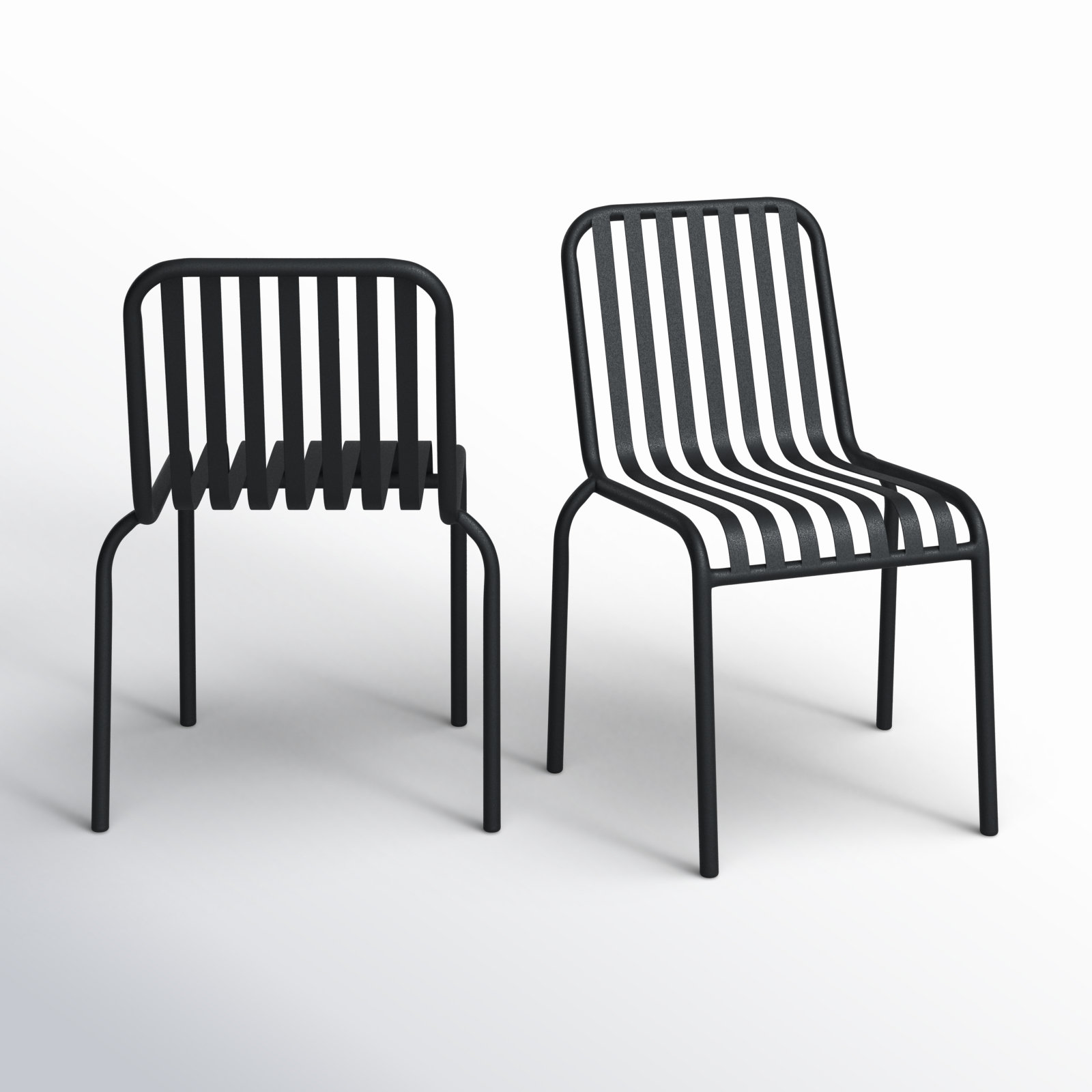 Abra Stackable Outdoor Dining Side Chair, Black