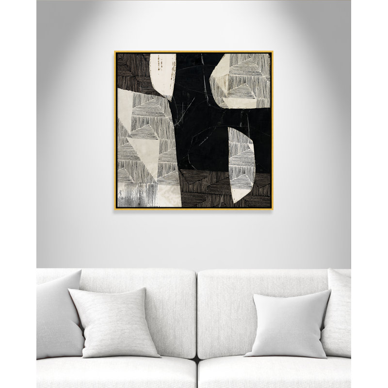 Impression Tangled Darkness Tangled Darkness par Casa Fine Arts, H 31,5 po x l 31,5 po x P 2 po, Toile avec cadre flottant or