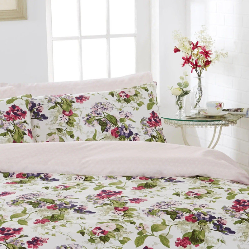Simard Floral Duvet Cover Set with Pillowcases Included, Double - 2 Standard Pillowcases