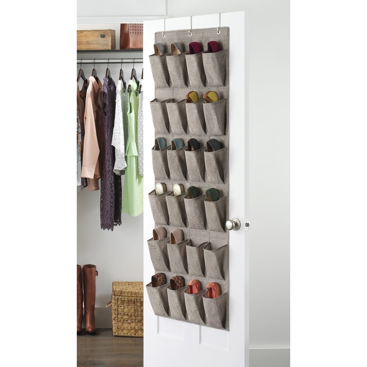 Wayfair Basics 10 Pair Fabric Hanging Shoe Organizer Wayfair Basics Finish: Beige