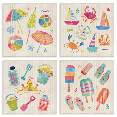 Ensemble de 4 pièces de plage et de plage, design par Dina June