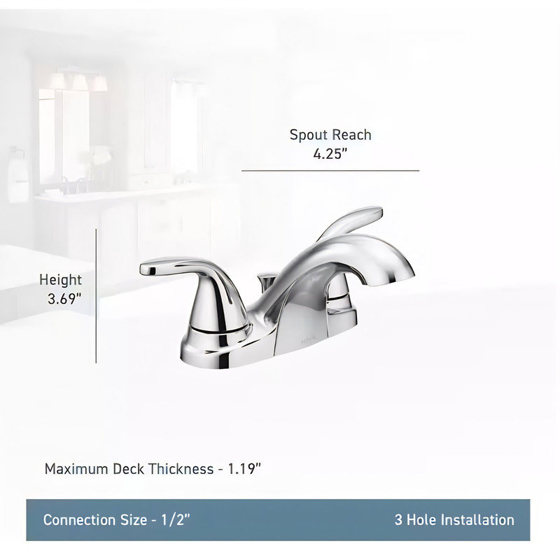 Adler Centerset Bathroom Faucet, Brushed Nickel