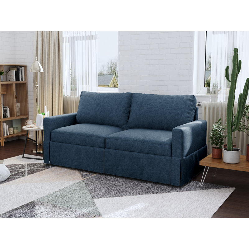 Upholstered 70'' Sofa, Steel Blue 100% Polyester