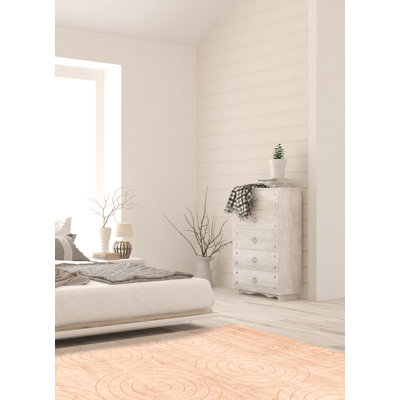 Tapis géométrique beige noué à la main