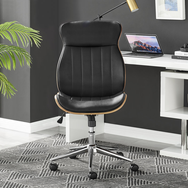 Parka Executive Office Chair - Elegant Upholstered Faux Leather & Wood