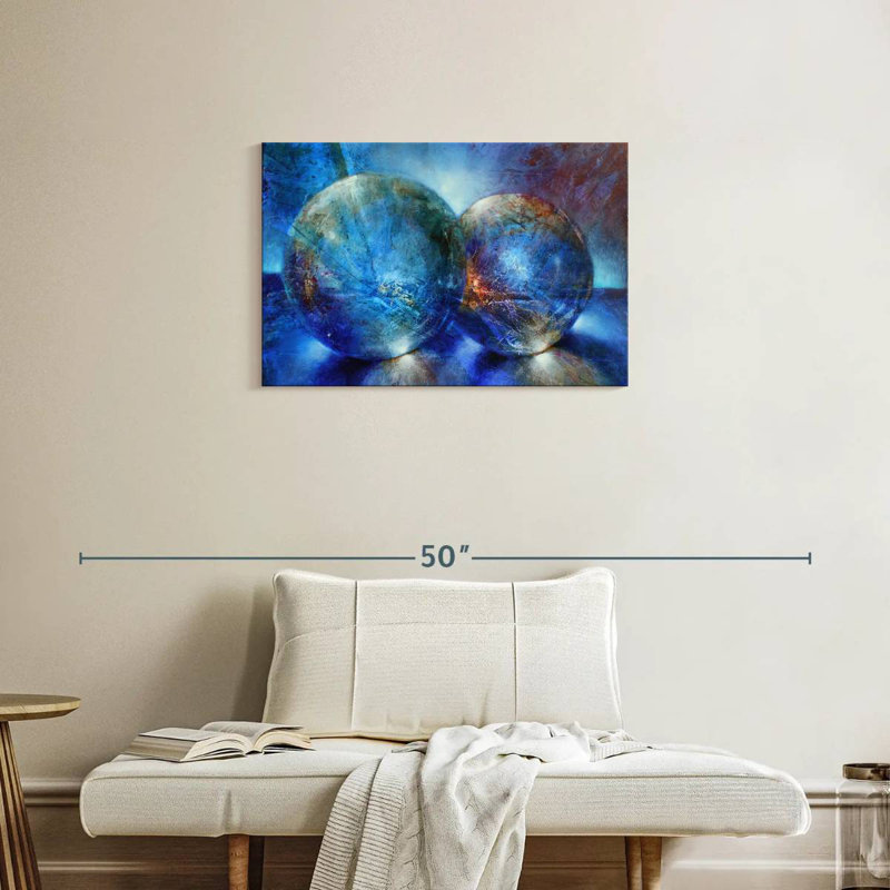 Deux billes bleues Alvord, H 20 po x l 30 po