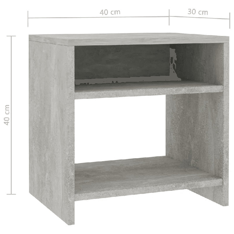 Reston 40cm W Manufactured Wood Bedside Table, Individual, Concrete Grey