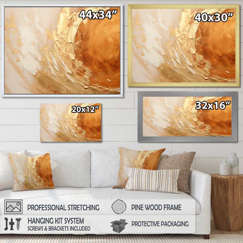 Cuivre, or, vortex luxuriant - spirales abstraites, art mural, Cadre flottant noir, H 34 po x l 44 po x P 1,5 po