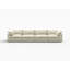 Canapé modulaire 160 po en mélange de lin kaki avec coussins décoratifs 160 po