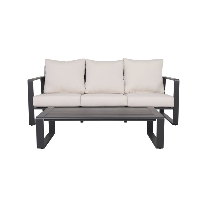 Cool And Coffee Table - Beige Cushions, Brown Touch Strong Aluminum For A Stylish Nursery Fashionable With Accents Home Patio