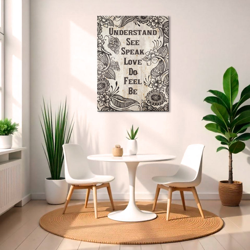 Reproduction d’art textuel sur toile tendue chakra par Olivia rose, H 16 po x l 12 po