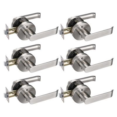 Poignée de porte Passage [Ensemble de leviers non verrouillables] pour portes de couloir ou placards au fini nickel satiné