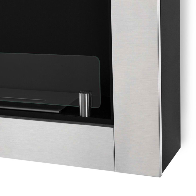 OneConcept 110cm W Silver Bio-Ethanol Fireplace Insert