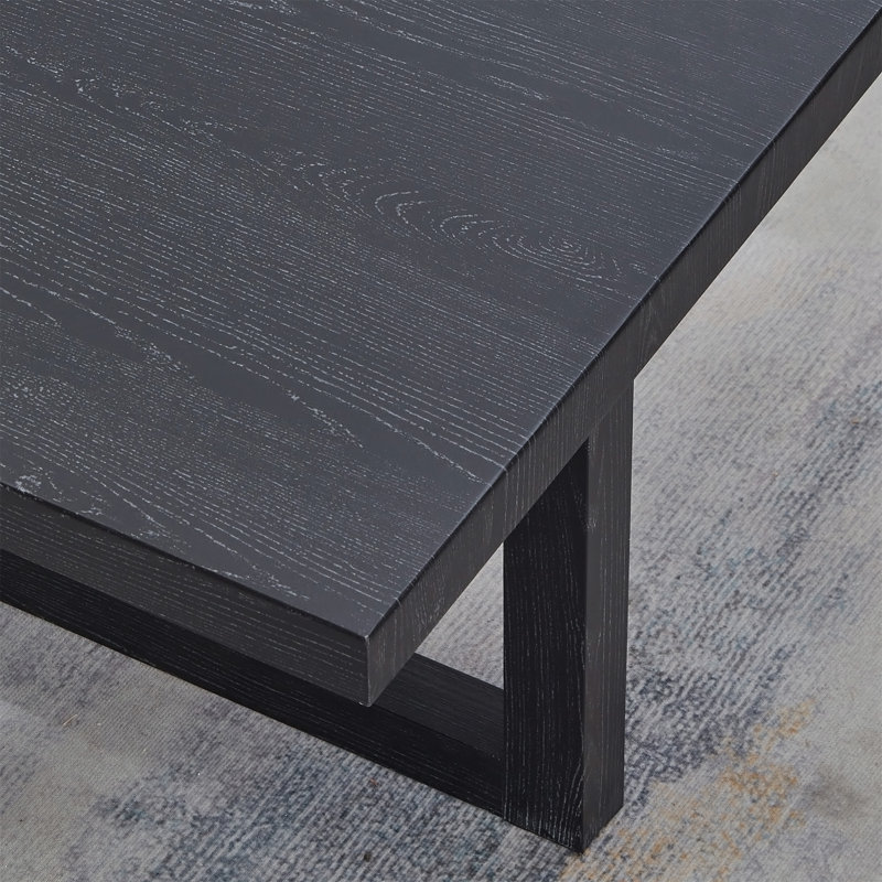 Table de bout contemporaine Luno, H 22 po x l 22 po x P 22 po, Noir, Bois