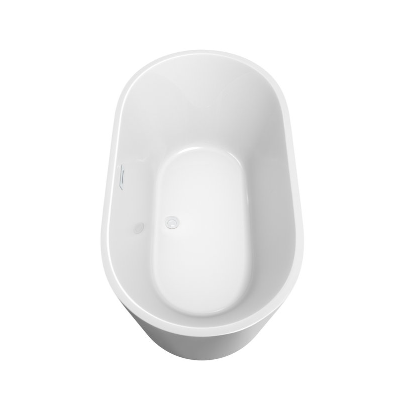 Carissa 60'' x 32'' Soaking Acrylic Bathtub, Shiny White
