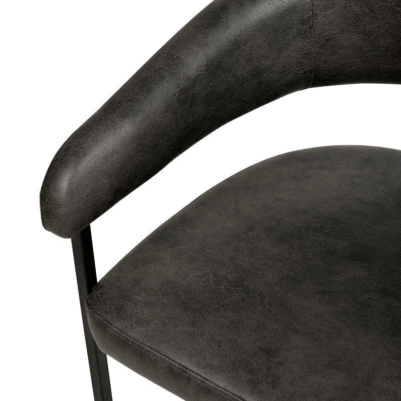 Chaise de salle à manger Cashawn, Ensemble de 4, Gris anthracite