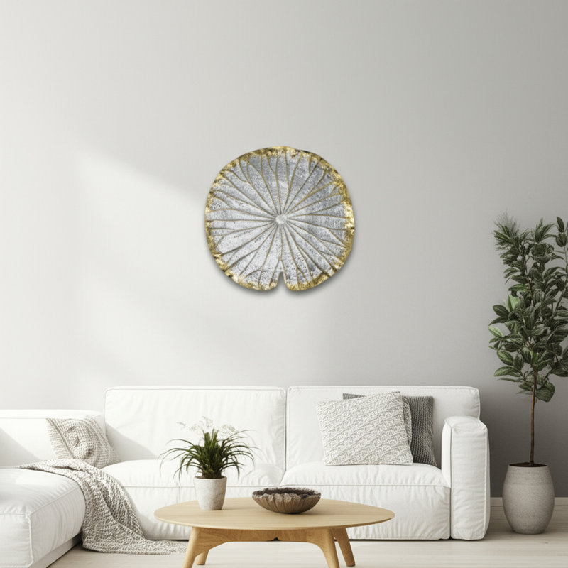 Glam Abstract Wall Decor on Resin, Silver/Gold, 2" H x 19" W x 19" D