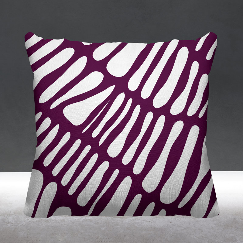 Coussin décoratif intérieur / extérieur Chase Tribal Abstract, L 15 po x H 15 po, Mauve