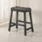 Set of 2 Rustic Counter Stools, 25-Inch Backless Wooden Farmhouse Barstools with Faux Leather Seat, Distressed Finish, Space-Saving Design