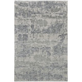 High-Quality Hand-Knotted Silver And Black Area Rug