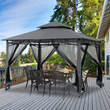 12 Ft. W x 10 Ft. D Steel Patio Gazebo The Soft Roof Gazebos