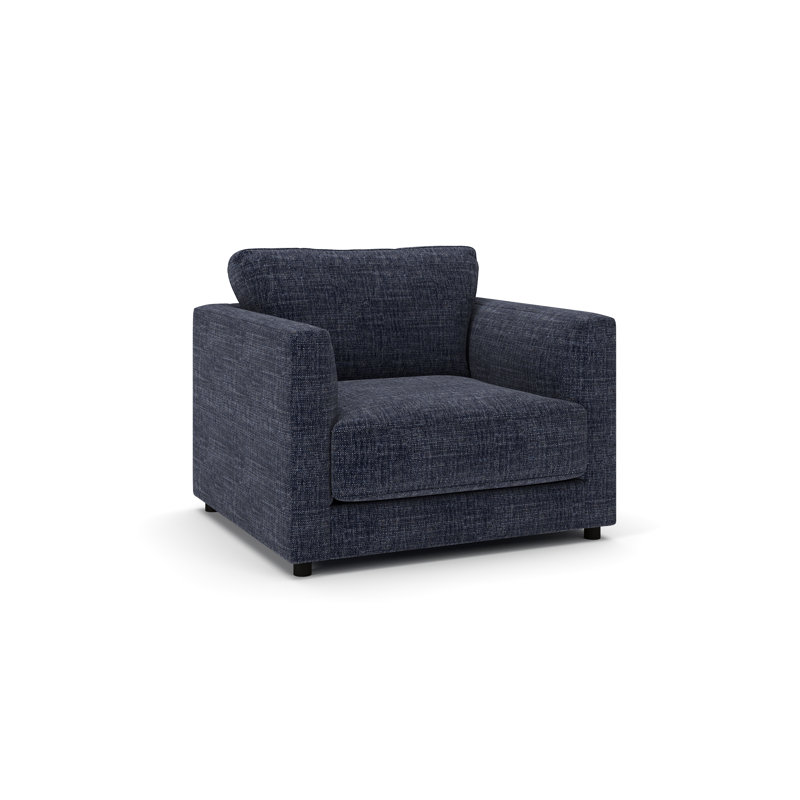 Chaise et demi rembourrée Milo, Indigo Nomad