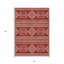 Tapis intérieur et extérieur lavable 5 pi x 8 pi rouge et ivoire Southwestern