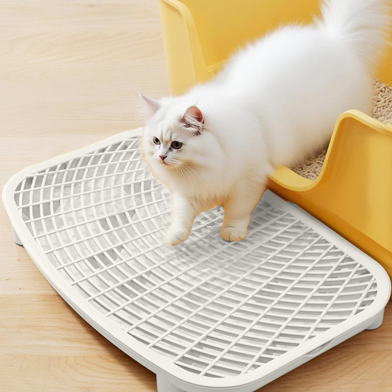 Tapis de litière à double couche pour piège à litière, 18,11 x 11,81 x 3,54 pouces, blanc, Blanc
