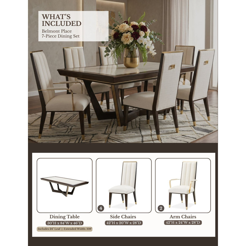 Belmont Place 6-Person Extendable Dining Set - Espresso