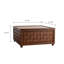 Table basse en bois massif brun avec rangement pour le salon, taille 32,39 po, surface en grain, bois Essential Essential, chiffon humide à nettoyage rapide