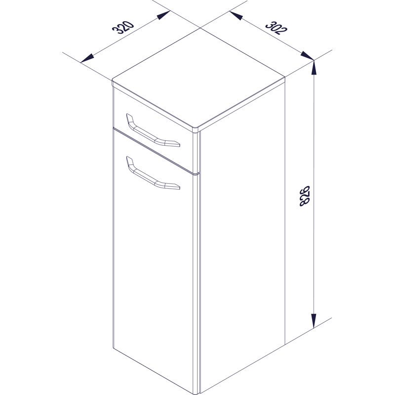 Milano Bathroom Cabinet, White