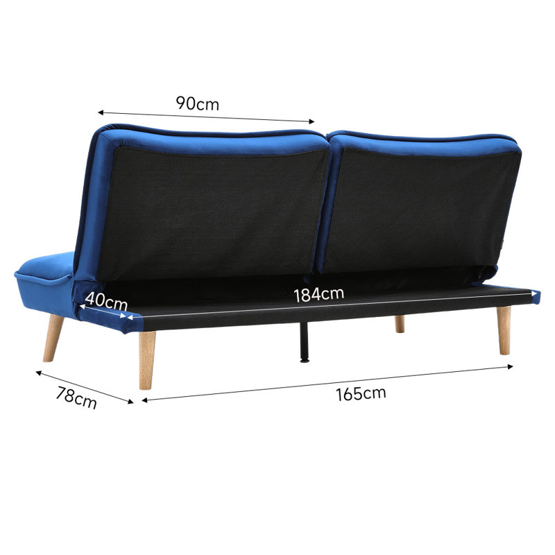 Angelos 3 Seater Sleeper, Blue