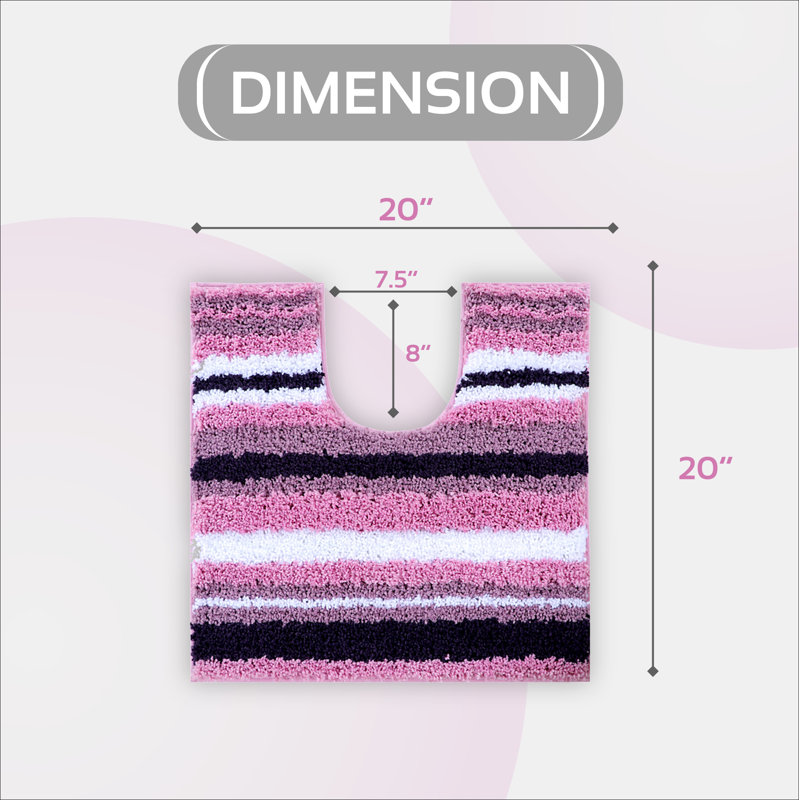 Tapis de toilette en forme de tapis unique en U 20 po x 20 po Griffie, Mauve