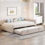 Lit de jour double rembourré en L avec lit gigogne double escamotable-1391934620