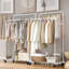 Auria Heavy Duty Metal Clothes Rail Open Wardrobe On Wheels With Storage Shelf