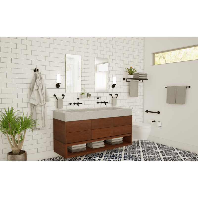 Kubic Spare Toilet Paper Holder, Stain Nickel
