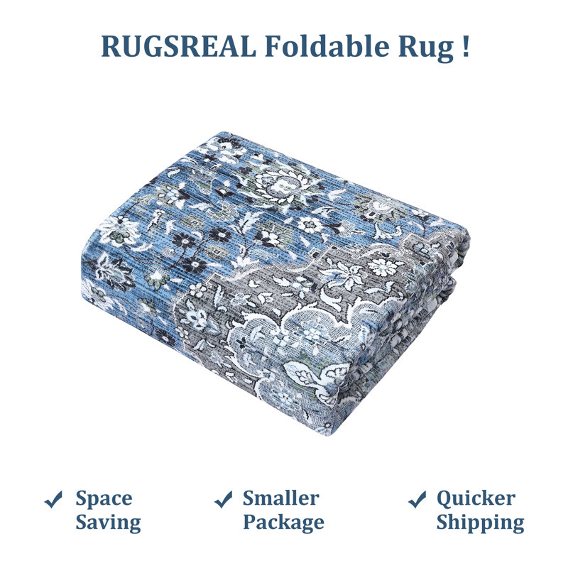 Rosembert Washable Oriental Indoor Rug, Rectangle 3' x 5'