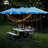 15X9ft Rectangular Beach Patio Umbrella With - Blue And Base