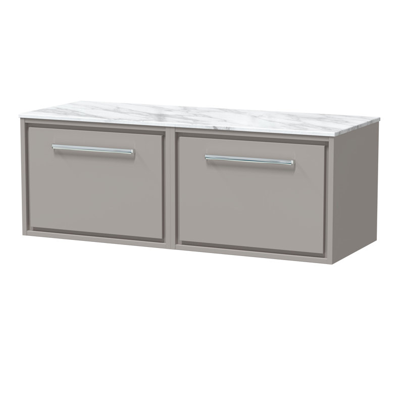 Tishay 1210 mm Bathroom Vanity, Pebble Grey, Carrara Marble