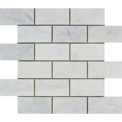 2" x 4" Marble Brick Joint Mosaic Wall & Floor Tile
