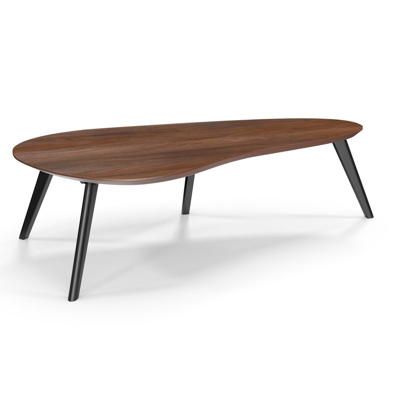 Table basse Campanelli, Plateau noyer / base noire