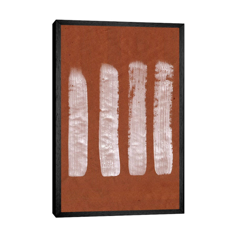 Cocoa Brush Strokes - Painting on Canvas, 66.04cm H x 45.72cm W x 3.81cm D, Black Framed