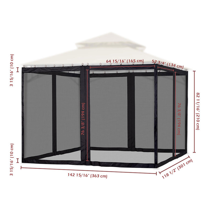Yescom Black Polyester Replacement Canopy for Gazebo