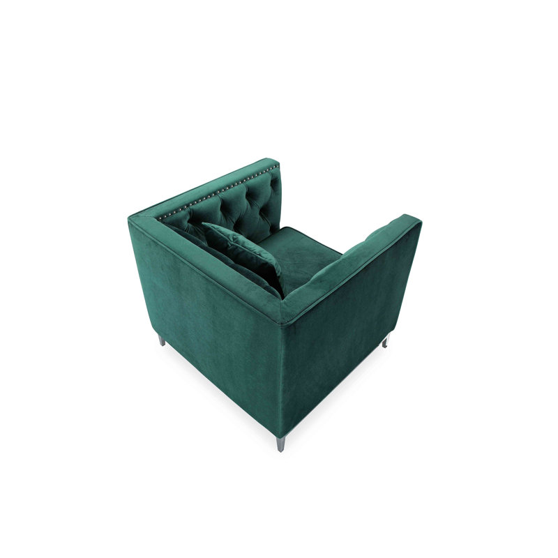 Fauteuil Connie, Velours vert